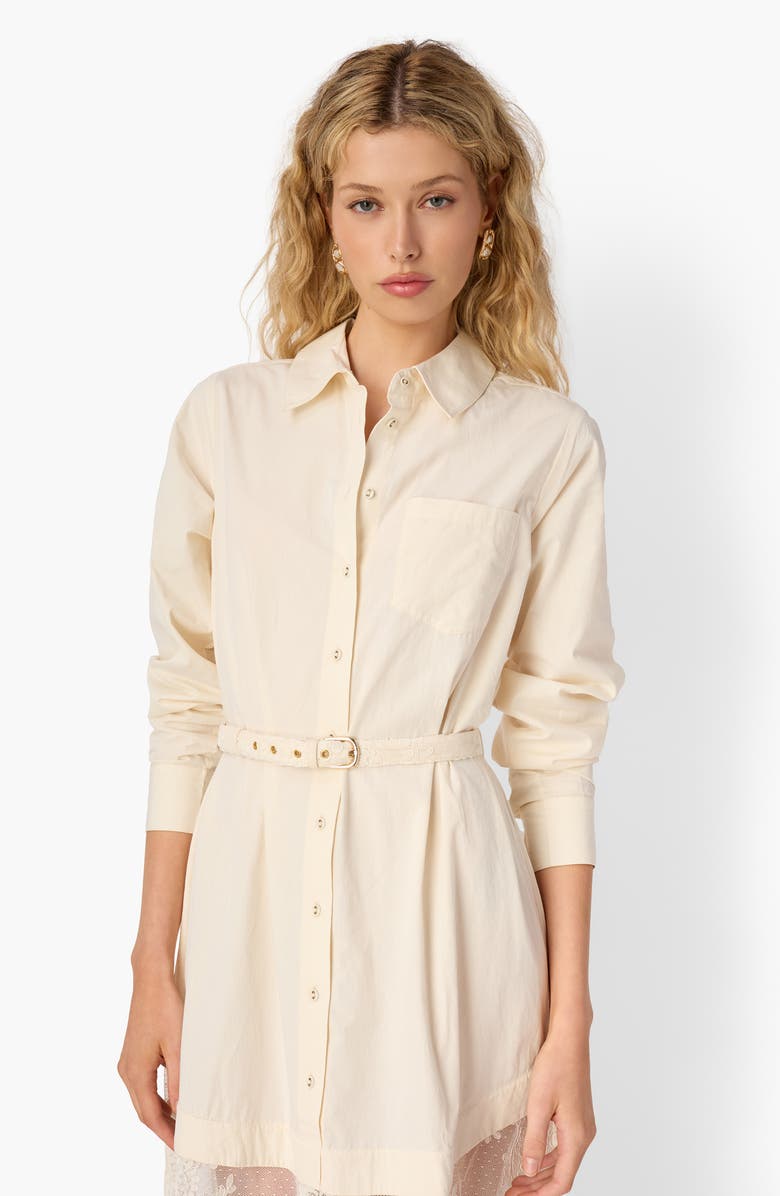 CAMI NYC Niveen Belted Shirtdress, Alternate, color, Macadamia