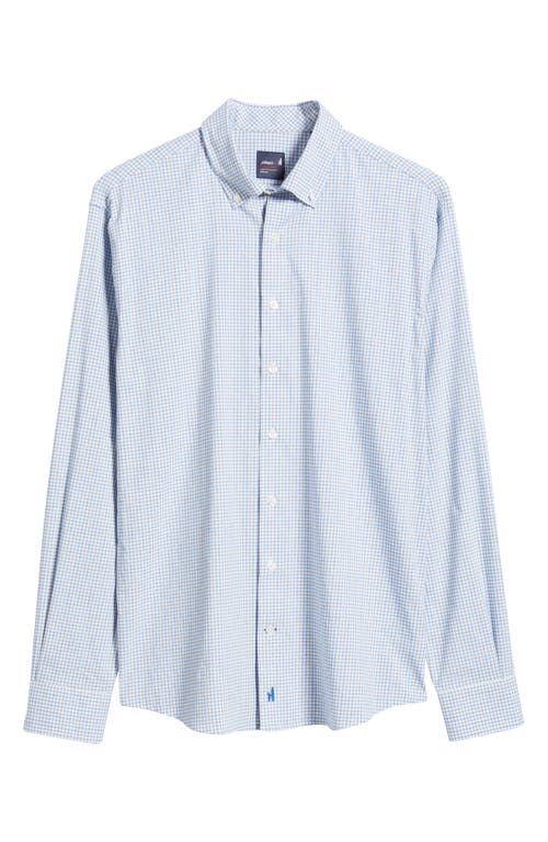 Johnnie-o Koby Gingham Performance Button-down Shirt In Navy