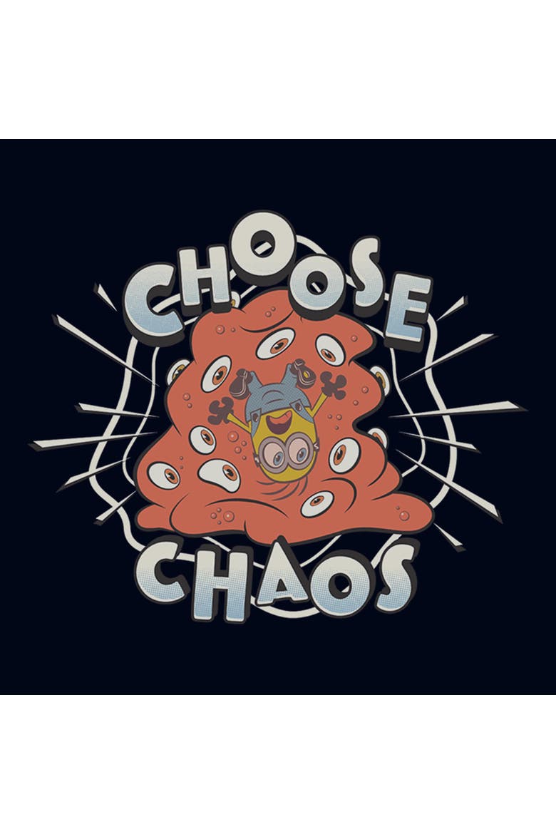 Girl's Minions & Monsters Choose the Chaos  Graphic T-Shirt, Alternate, color, Navy Blue