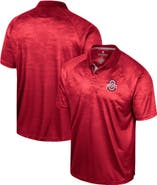 COLOSSEUM Men's Colosseum Scarlet Ohio State Buckeyes Honeycomb Raglan Polo