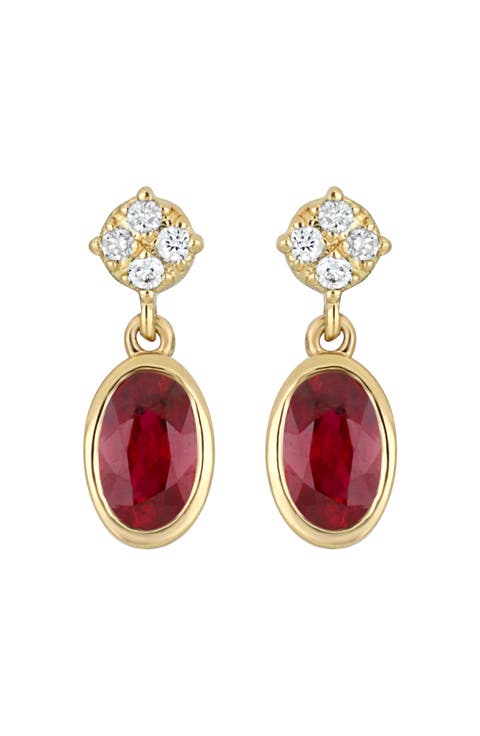 El Mar Ruby & Diamond Drop Earrings