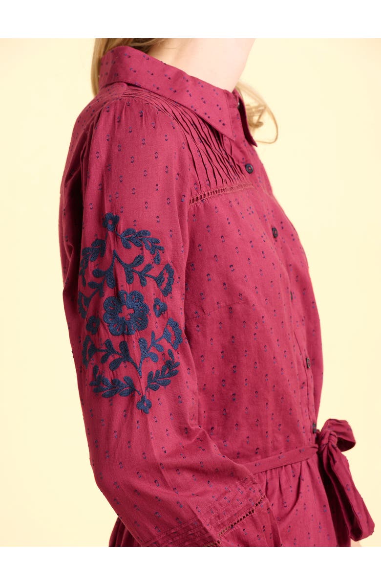 Brakeburn Embers Long Sleeve Tie Waist Midi Dress, Alternate, color, Burgundy