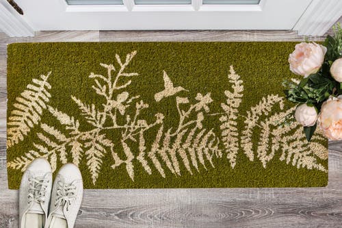 Tag Fern Meadow Coir Mat Natural Doorway Welcome Mat In Green