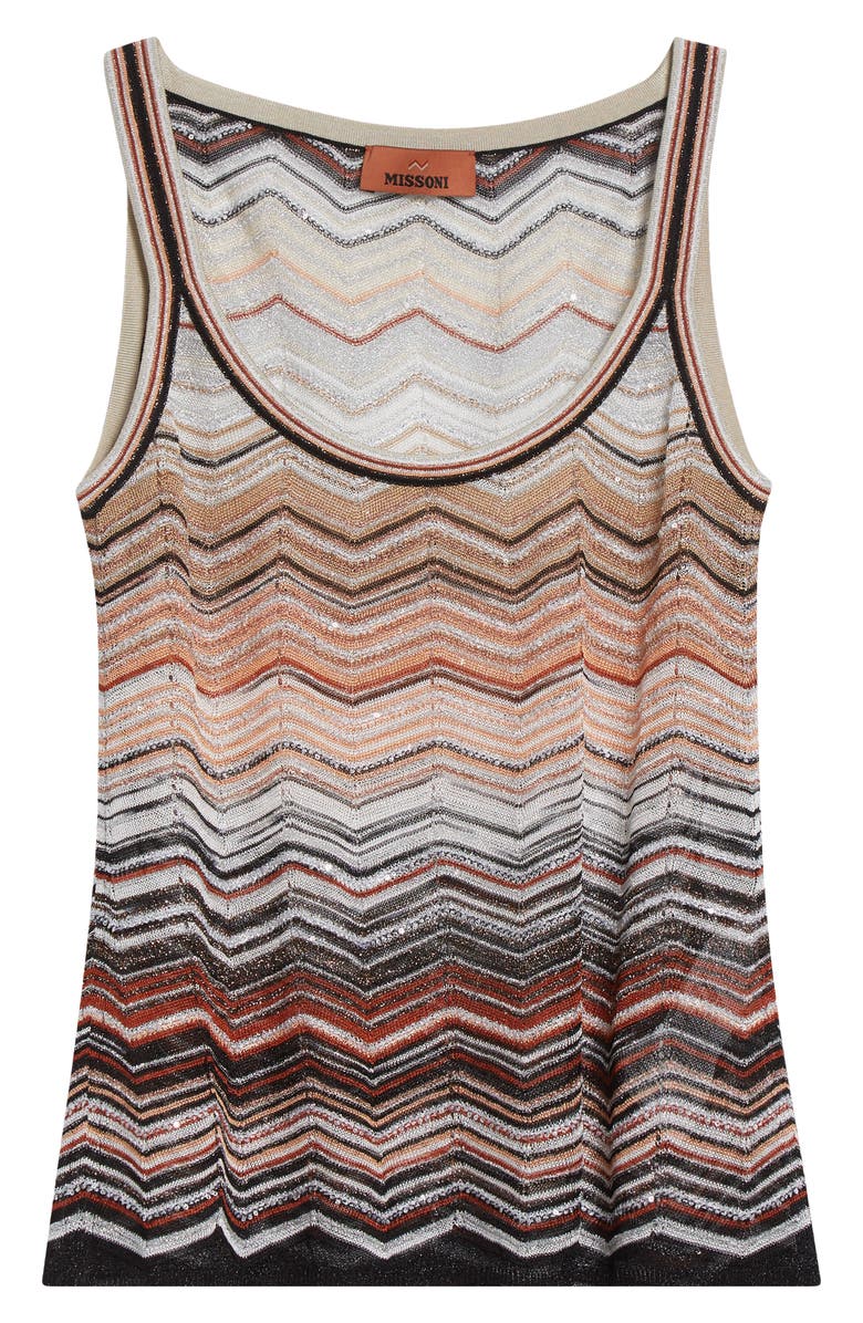 Missoni Zigzag Lamé Tank, Main, color, Red And Beige Tones