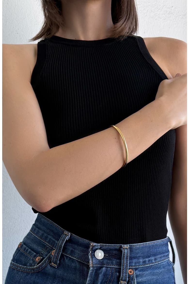 18K Gold Plated Cuff Bracelet, Alternate, color, GOLD