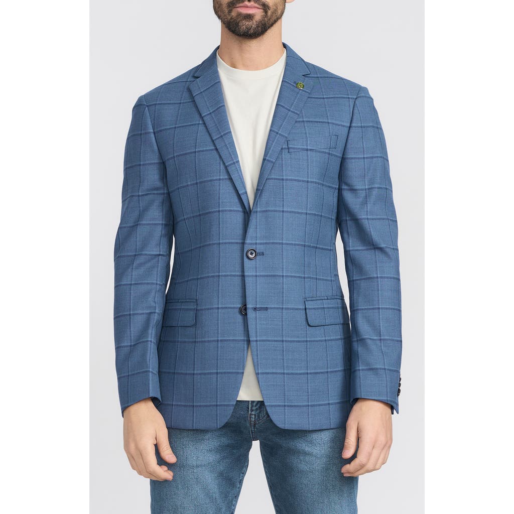 Cricketeer Windowpane Wool Blend Sport Coat In Blue