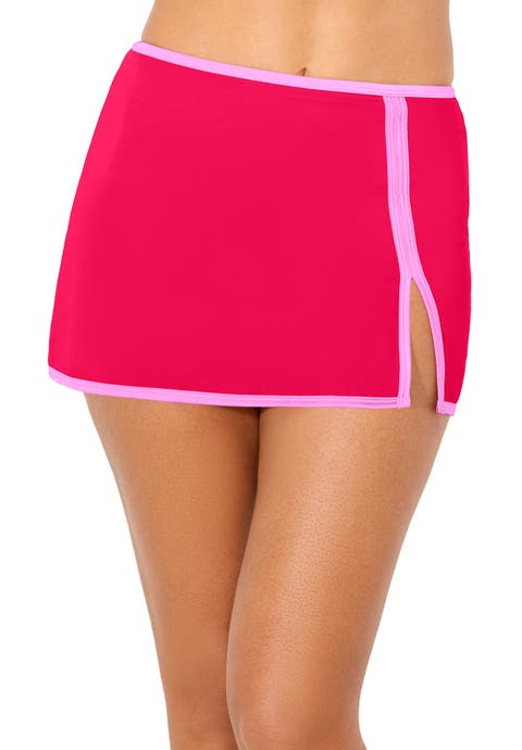 High-Waist Peekaboo Shimmer Swim Skirt
