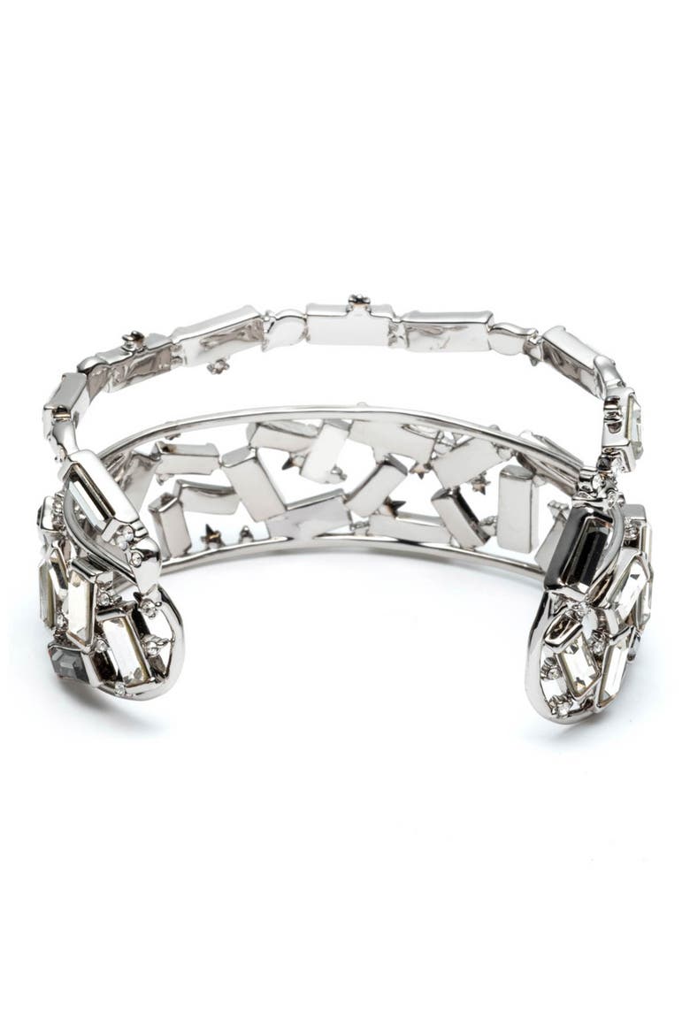 Winter Paisley Scattered Crystal Cuff, Alternate, color, CRYSTAL