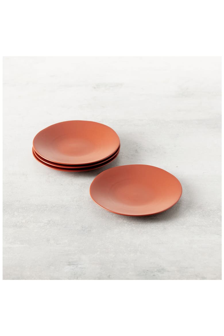 Heirloom Set of 4 Ceramic Salad Plates, Alternate, color, TERRACOTTA