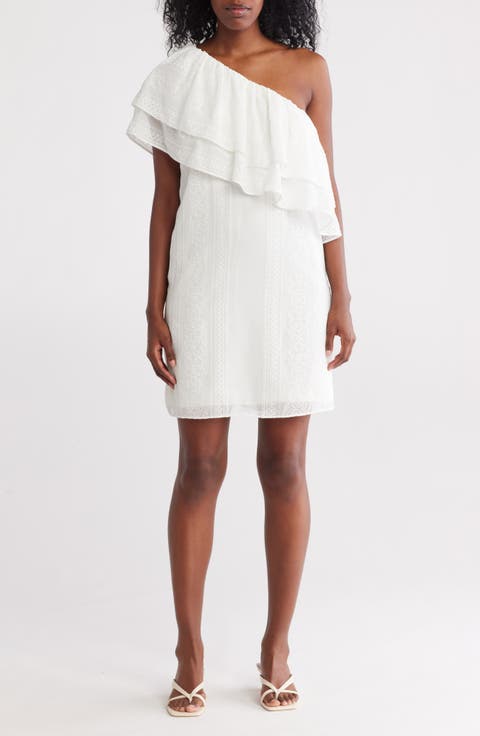Phebe Embroidered One-Shoulder Dress