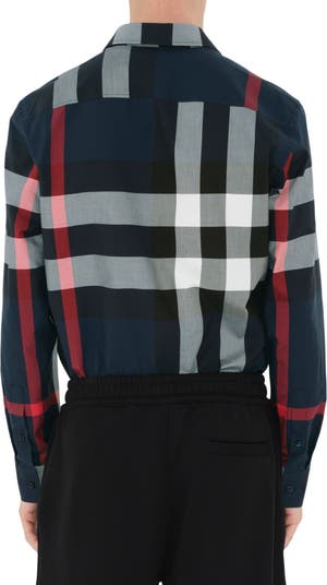 Burberry Somerton Slim Fit Check Cotton Poplin Button-Up Shirt