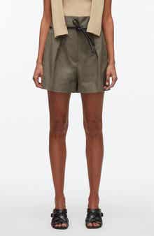 Origami Belted Stretch Cotton Shorts