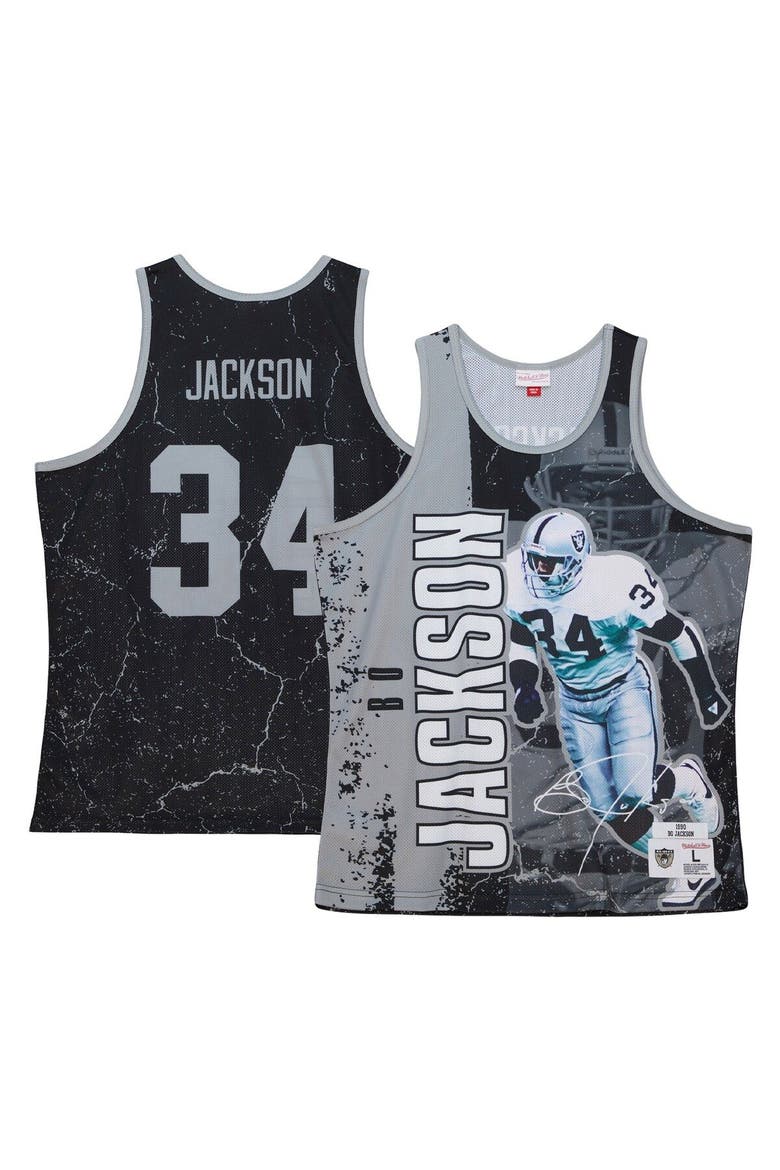 Men's Mitchell & Ness Bo Jackson Black Las Vegas Raiders 1990 Player Burst Tank Top, Main, color, Black