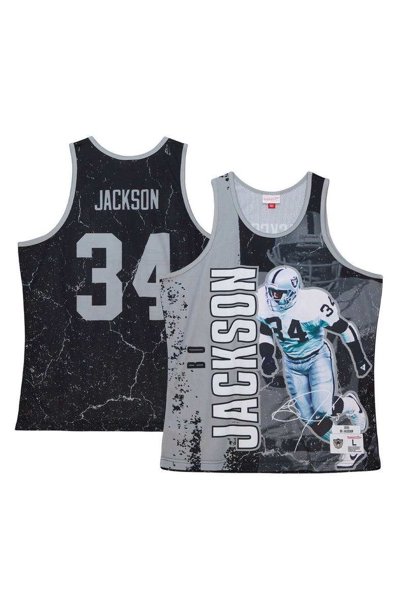 Mitchell & Ness Men's Mitchell & Ness Bo Jackson Black Las Vegas Raiders 1990 Player Burst Tank Top, Main, color, Black