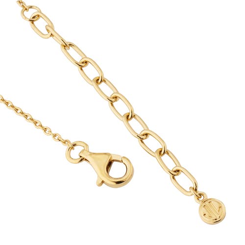 Jan Leslie Single Station Rectangle Dash Necklace In Sterling 18k Gold Overlay In Red