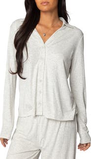 EDIKTED Justina Lounge Button-Up Top