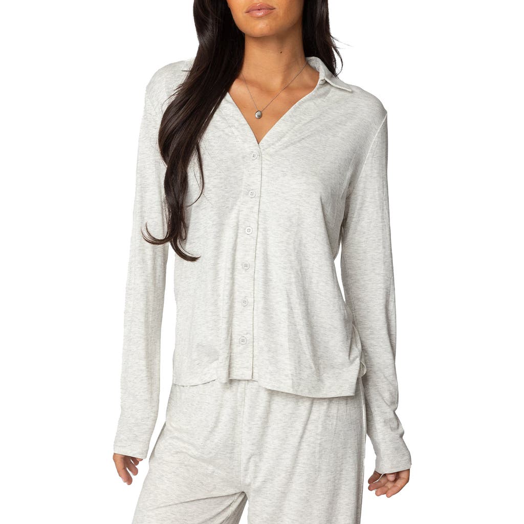 EDIKTED EDIKTED JUSTINA LOUNGE BUTTON-UP TOP