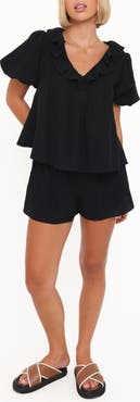 Petal & Pup Felicity Cotton Gauze Shirt & Shorts Set