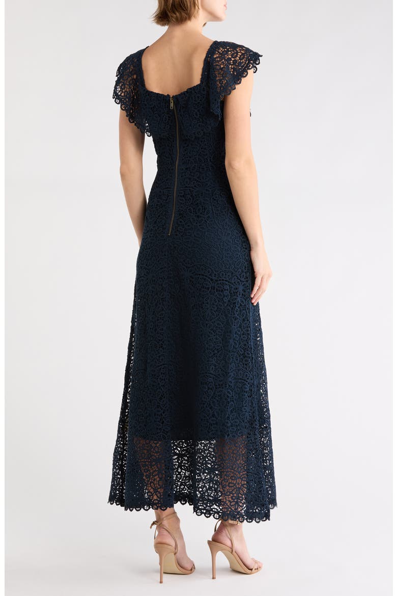 Balcony Lace Midi Dress, Alternate, color, NAVY