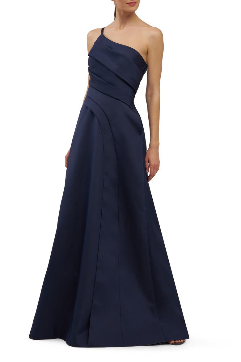 Jillian One-Shoulder Gown, Alternate, color, DARK MIDNIGHT