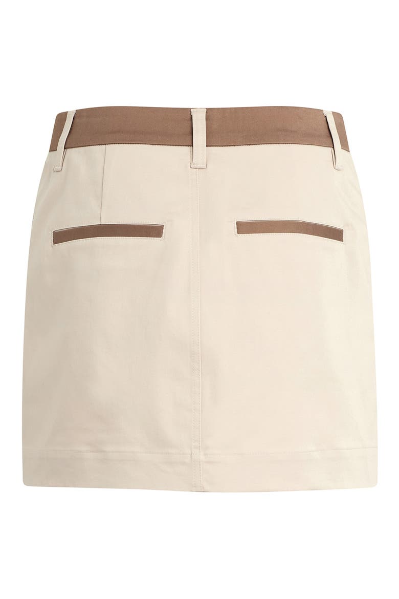 The Monica Miniskirt, Alternate, color, BEIGE W/ KHAKI CON