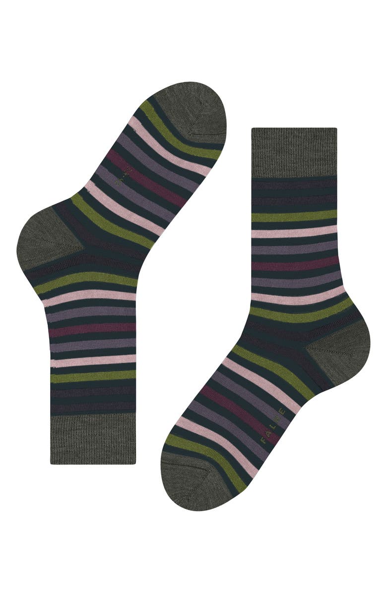 Falke Tinted Stripe Wool Blend Crew Socks, Alternate, color, 