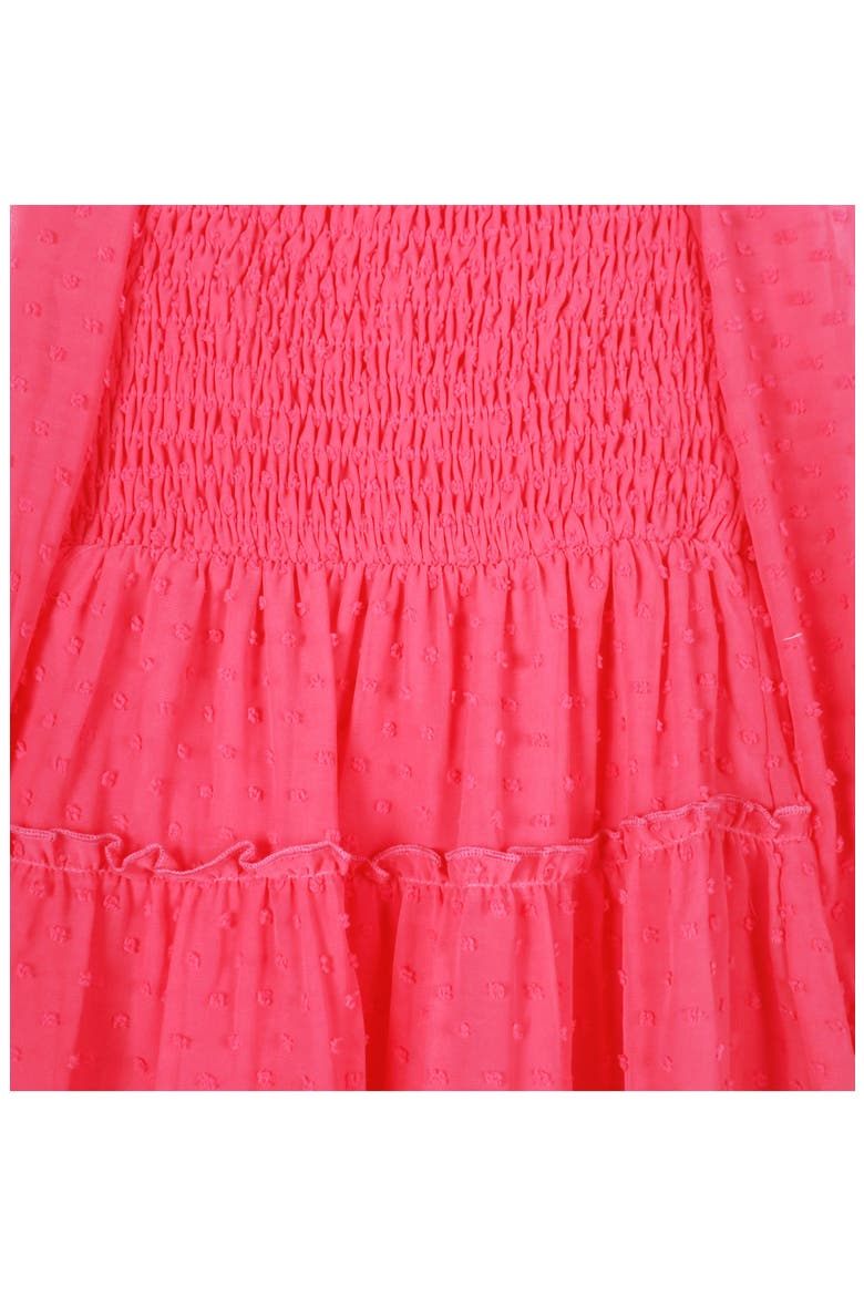 Kids' Smocked Bodice Long Sleeve Dress, Alternate, color, FUCHSIA