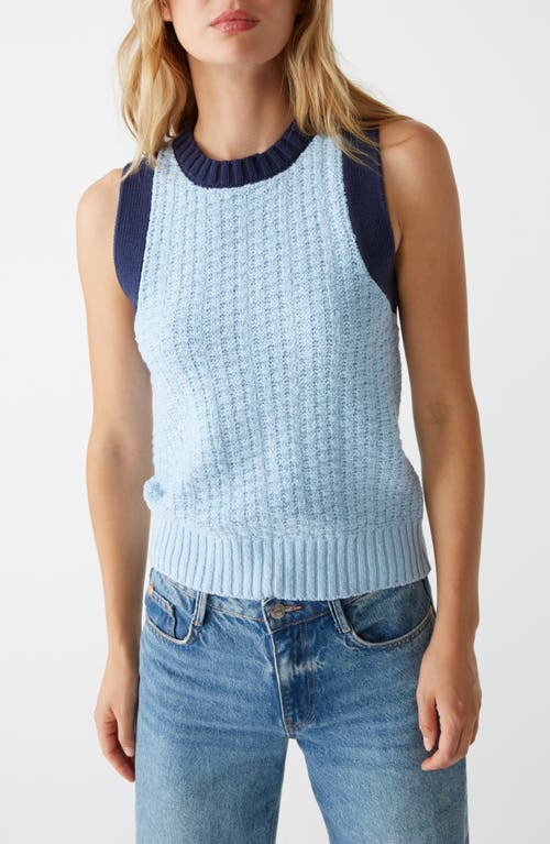 Michael Stars Sia Tipped Sleeveless Sweater In Fountain