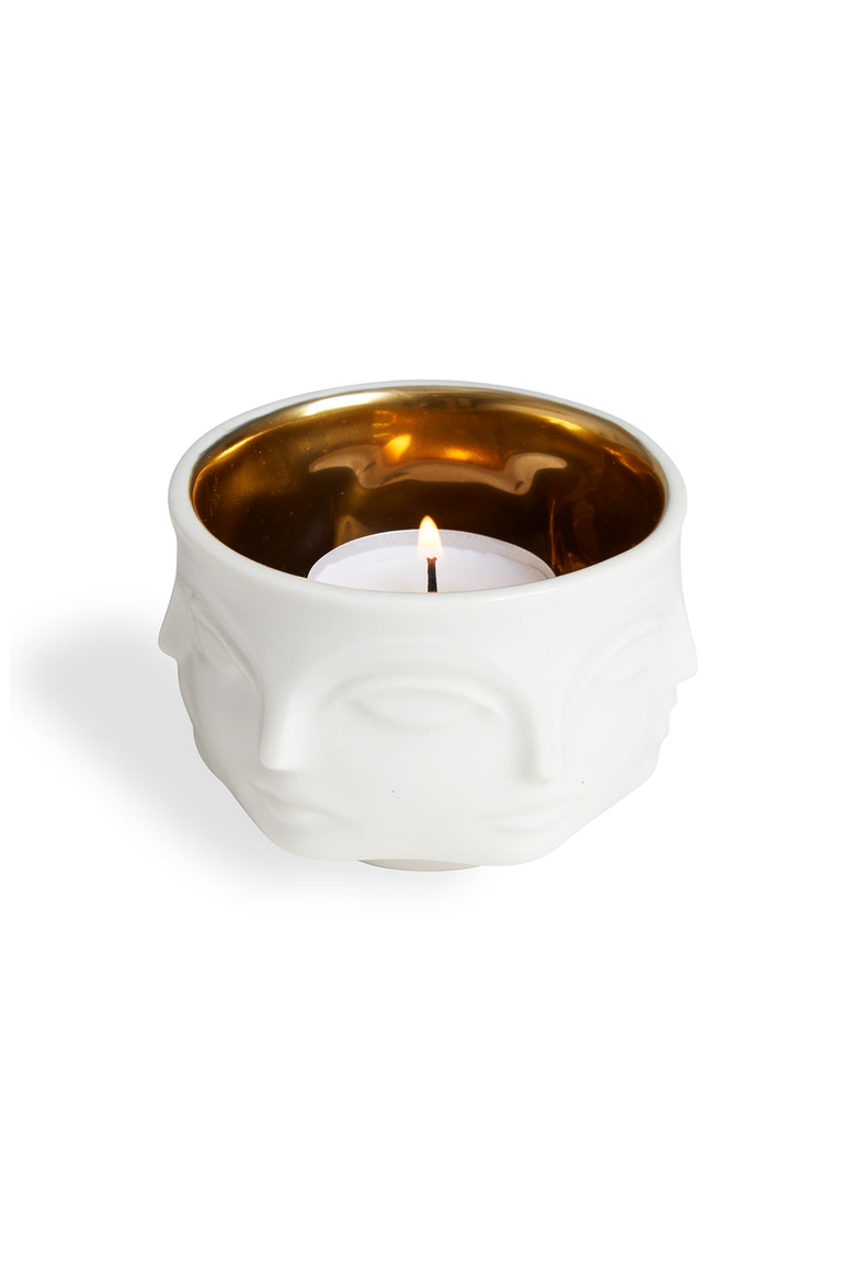Muse D'Or Votive Holder, Alternate, color, White / Gold