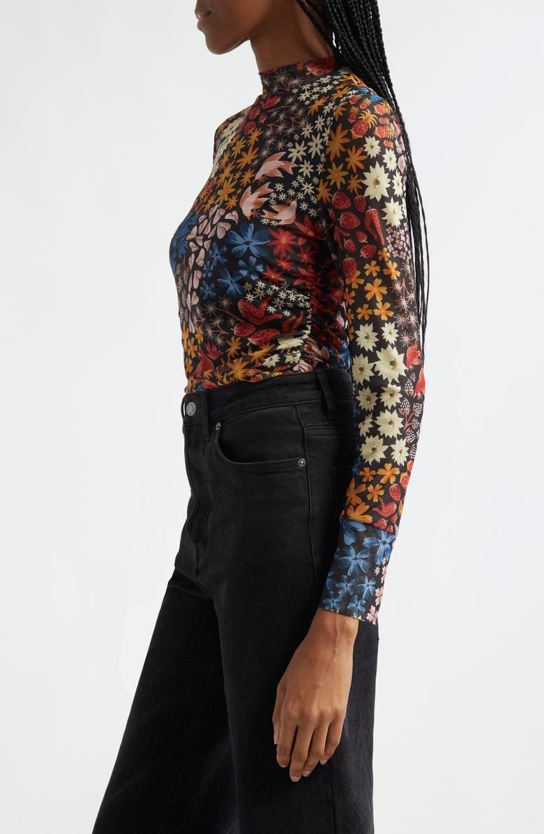 FARM Rio Jujus Garden Mesh Mock Neck Top, Alternate, color, 