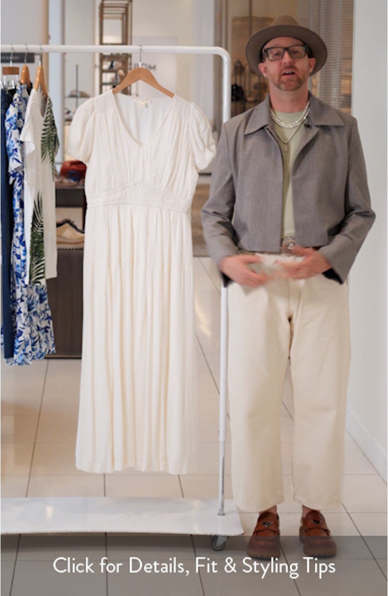 Shirred Puff Sleeve Dress, sales video thumbnail