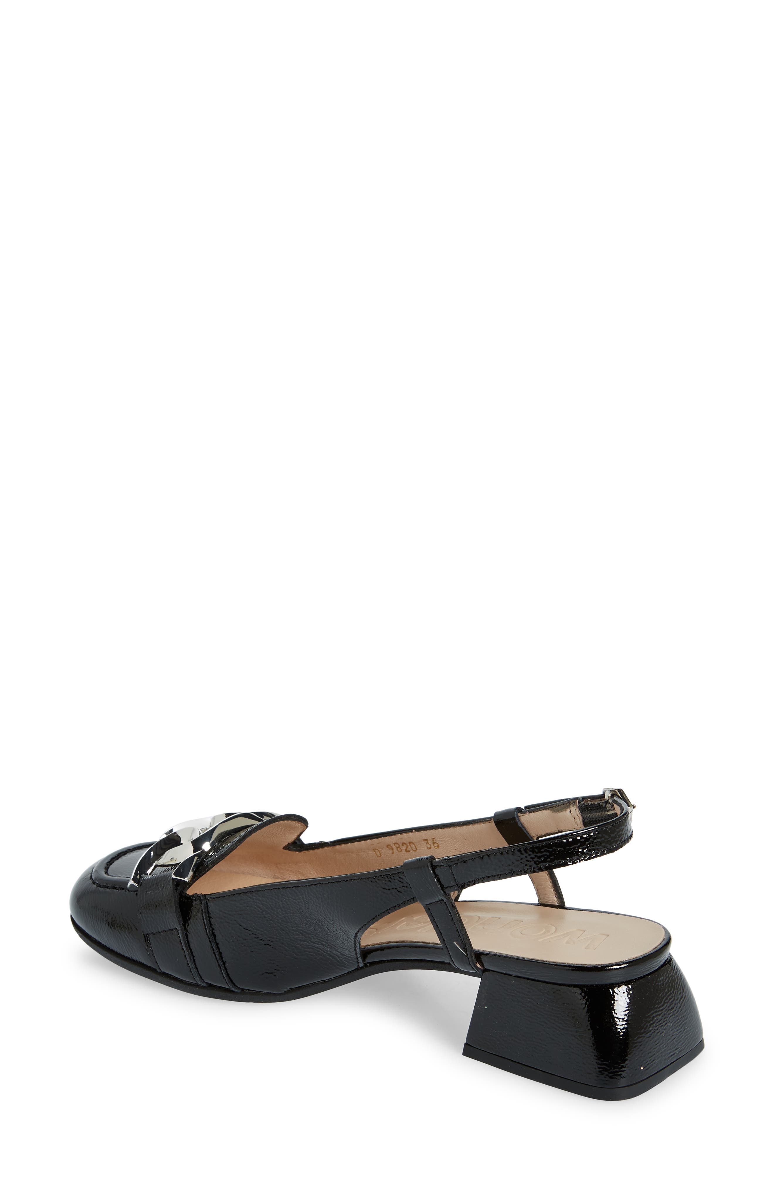 Wonders Chain Detail Slingback Pump, Alternate, color, Black Patent