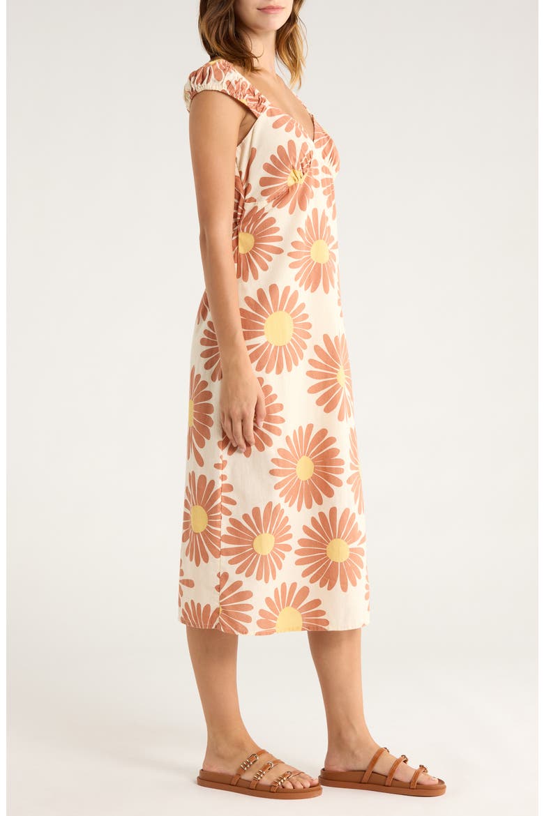 Shine On Floral Print Midi Dress, Alternate, color, WHITECAP
