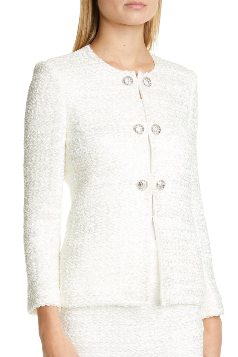Ribbon Couture Float Knit Jacket, Alternate, color, WHITE