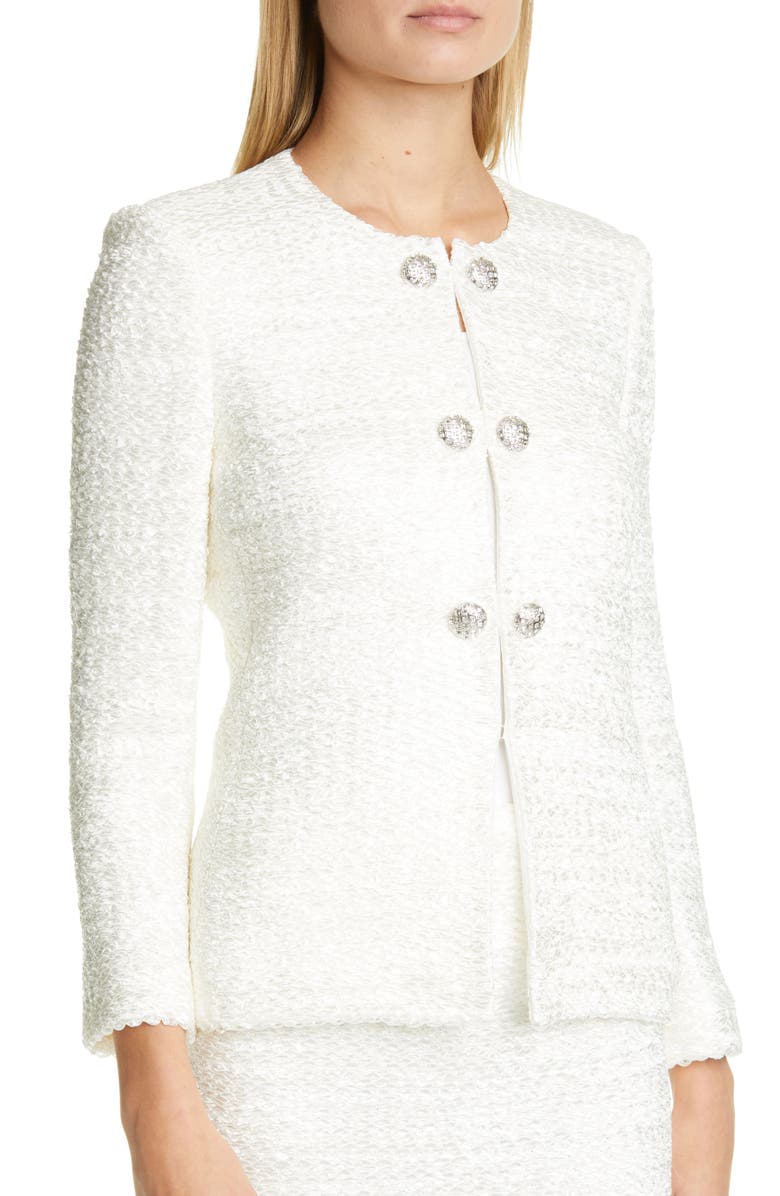 St. John Evening Ribbon Couture Float Knit Jacket, Alternate, color, 
