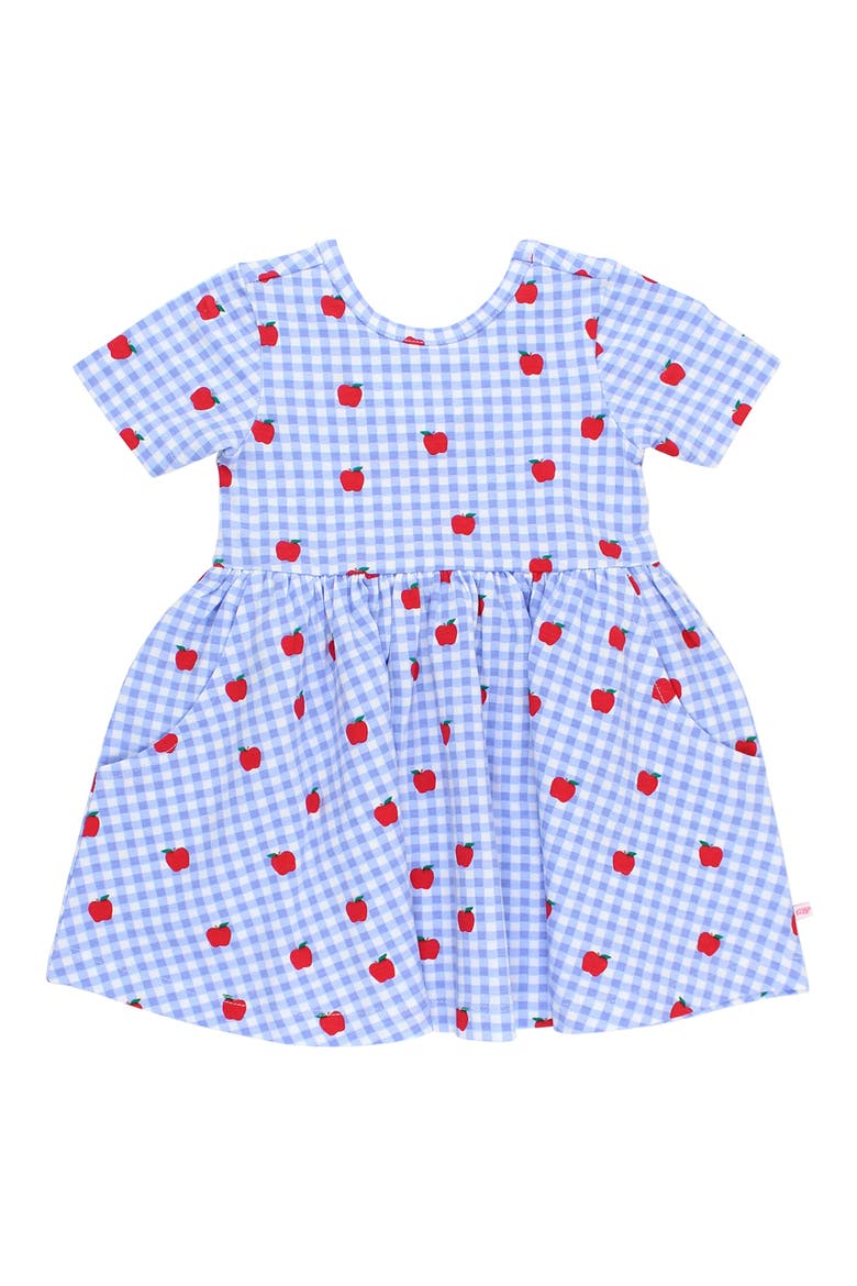 Apple Orchard Gingham Skater Dress, Main, color, BLUE