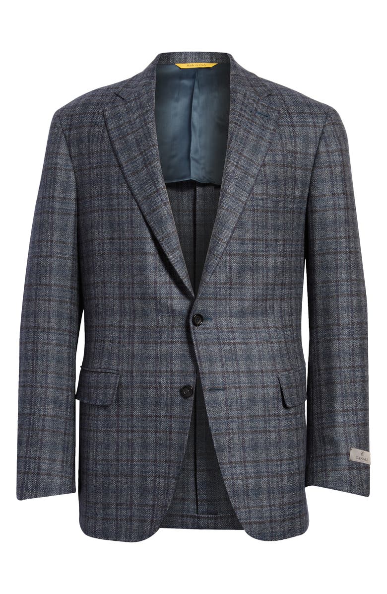 Canali Kei Plaid Wool Sport Coat, Main, color,