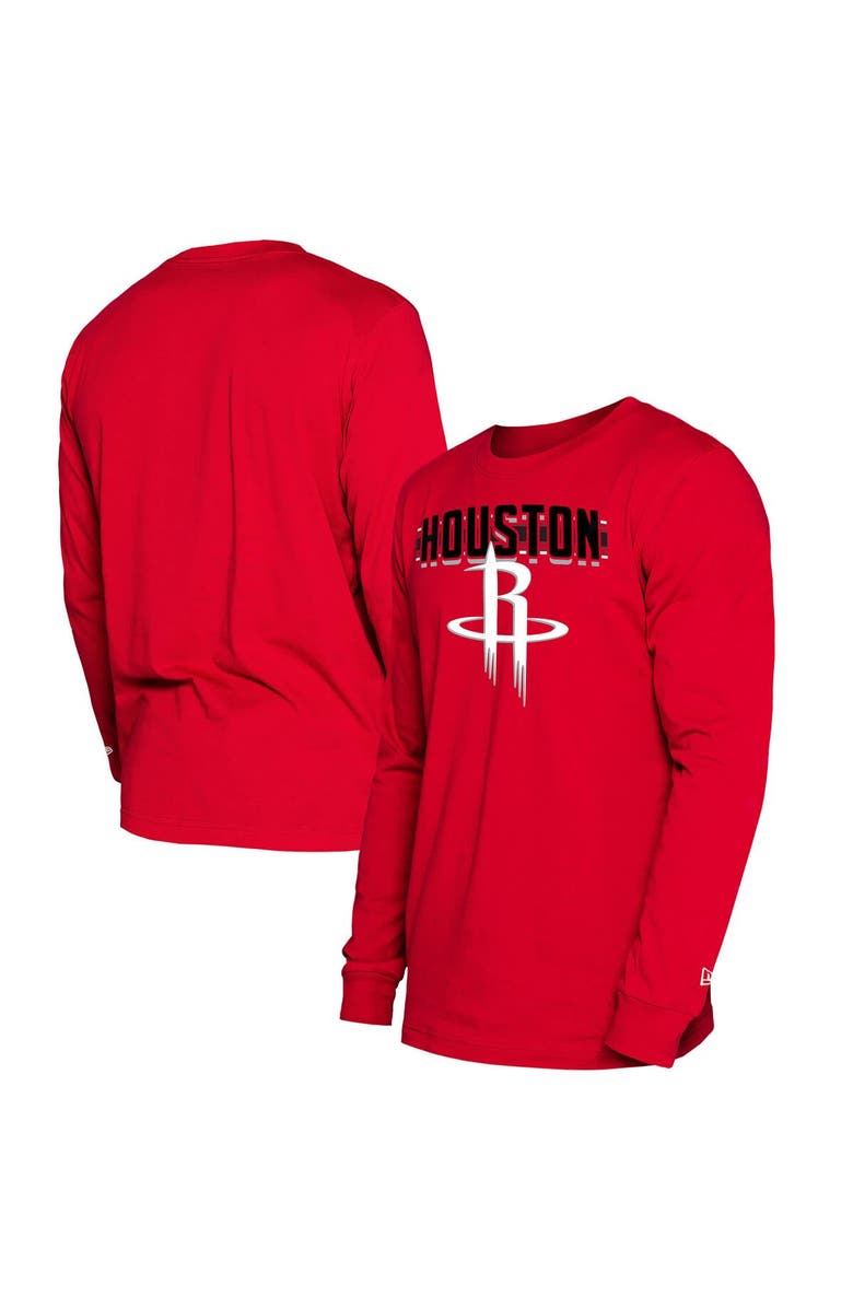 New Era Men's New Era Red Houston Rockets 2024/25 City Edition Long Sleeve T-Shirt, Alternate, color,