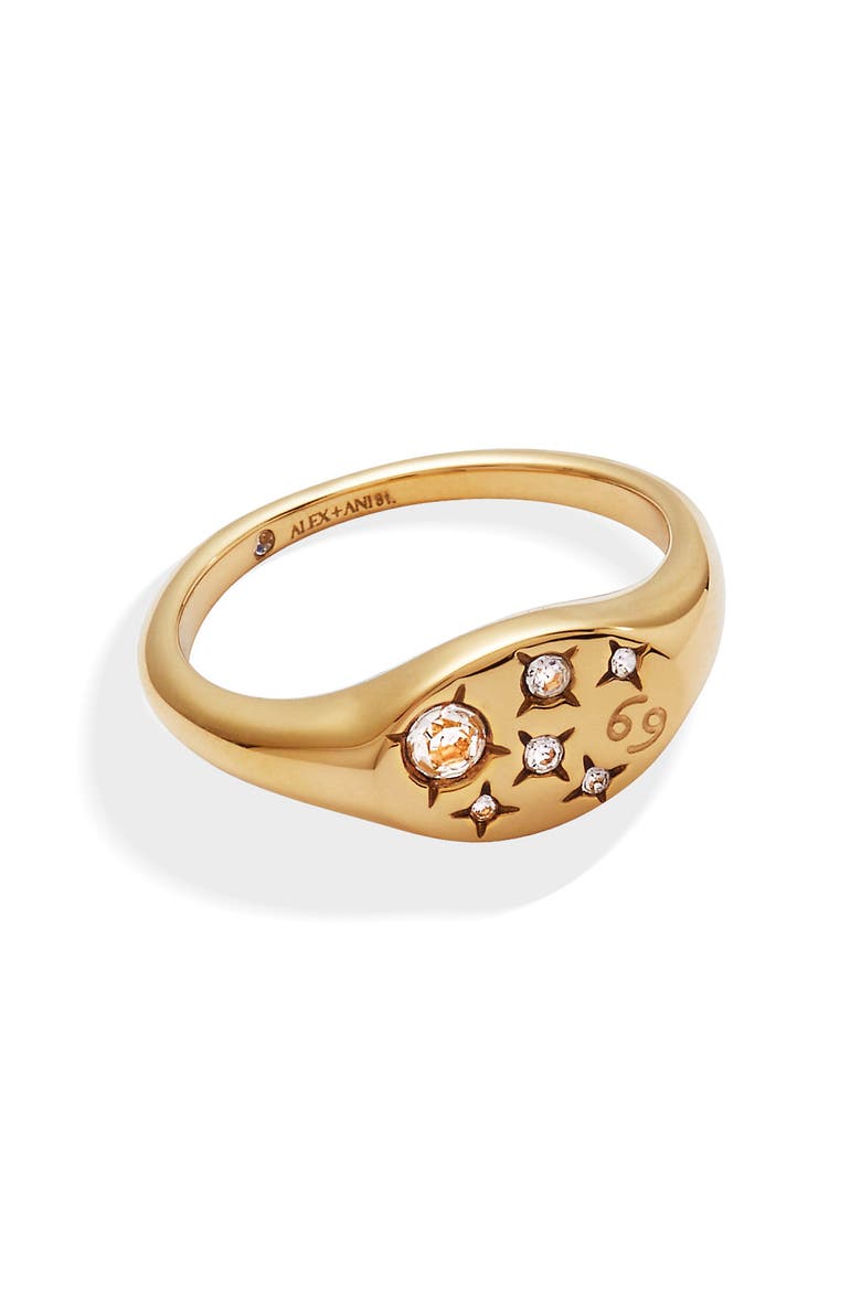 Zodiac Ring, Main, color, Gold Cancer