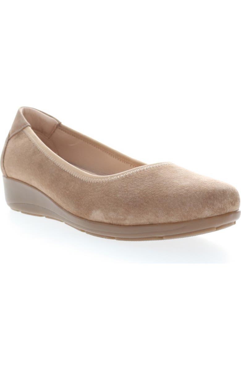 Propét Yara Wedge Slip-On, Main, color, Natural Buff Suede