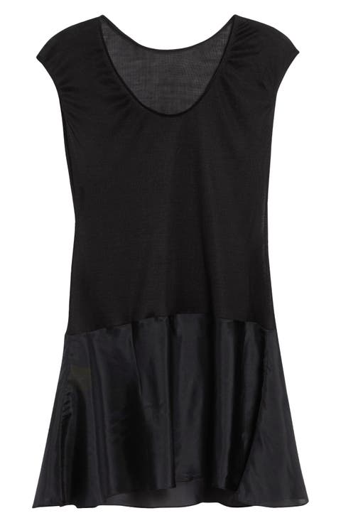 Plum Sykes Mixed Media Silk Minidress