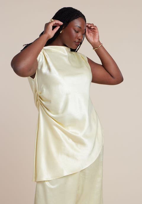 Pleat Detail Longline Top (Plus)