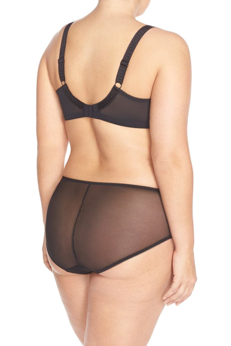 'Anushka' Underwire Padded Half Cup Bra, Alternate, color, BLACK