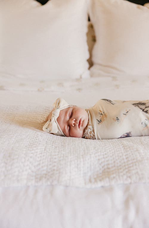 Copper Pearl Boone Swaddle Blanket In Gray