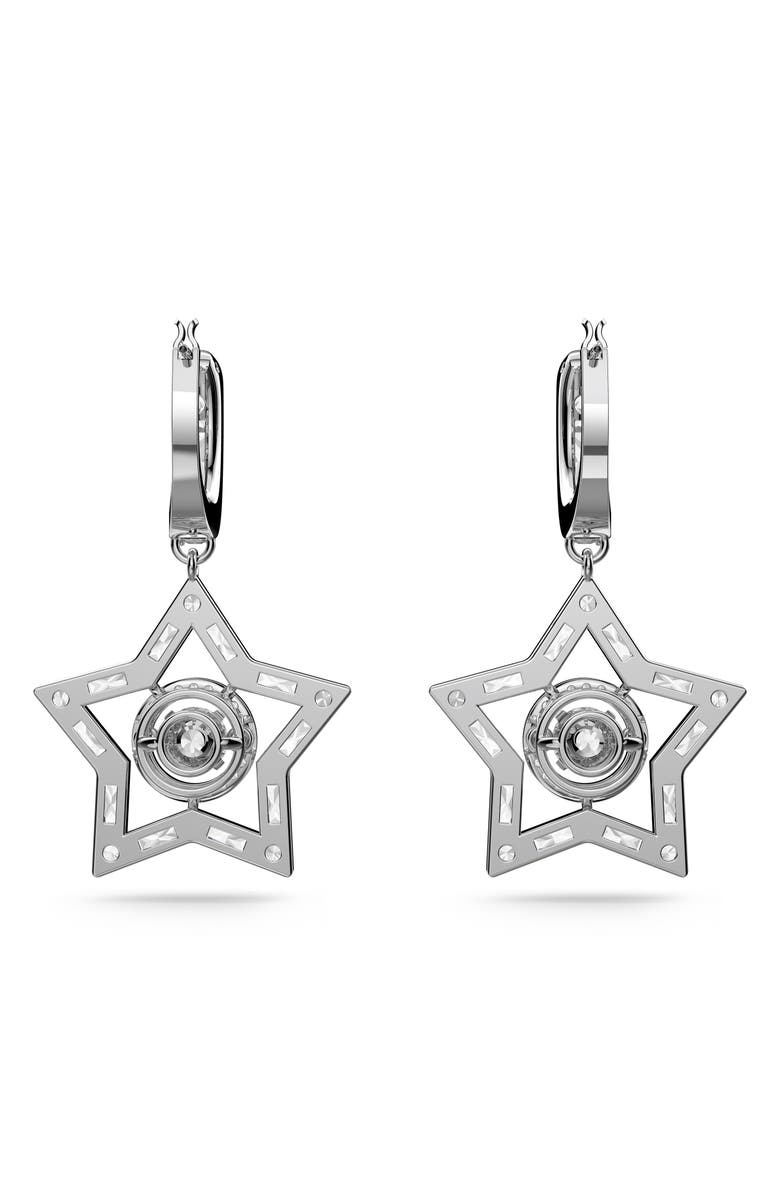 Swarovski Angelic Stella Star Drop Earrings, Alternate, color, Silver