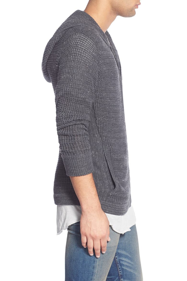 Treasure&Bond Hooded Zip Front Sweater, Alternate, color, GREY KAPOK
