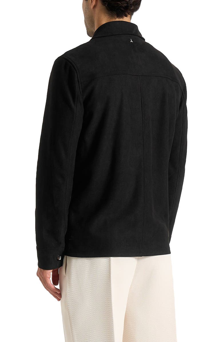 Manière De Voir Thomas Suede Long Sleeve Shirt, Alternate, color, Black