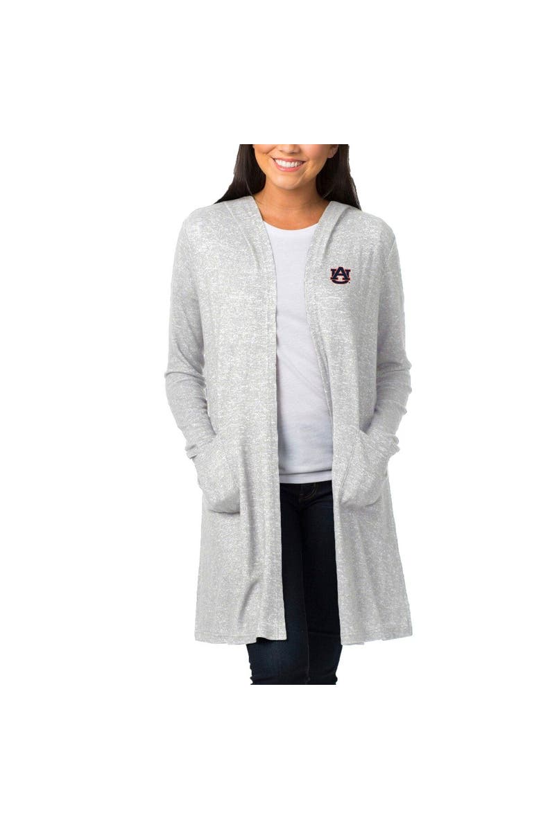 BOXERCRAFT Women's Heathered Gray Auburn Tigers Cuddle Soft Duster Cardigan, Alternate, color, 