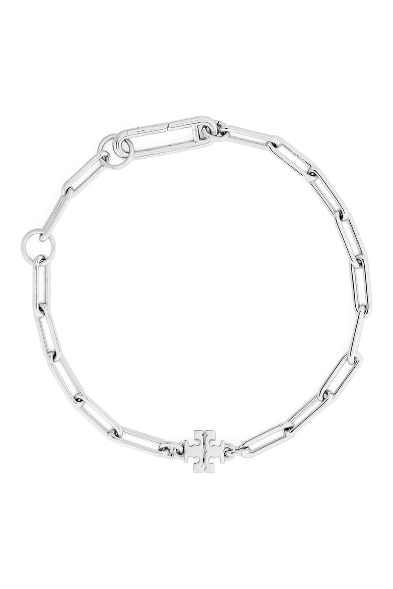 Good Luck Chain Bracelet, Main, color, TORY SILVER