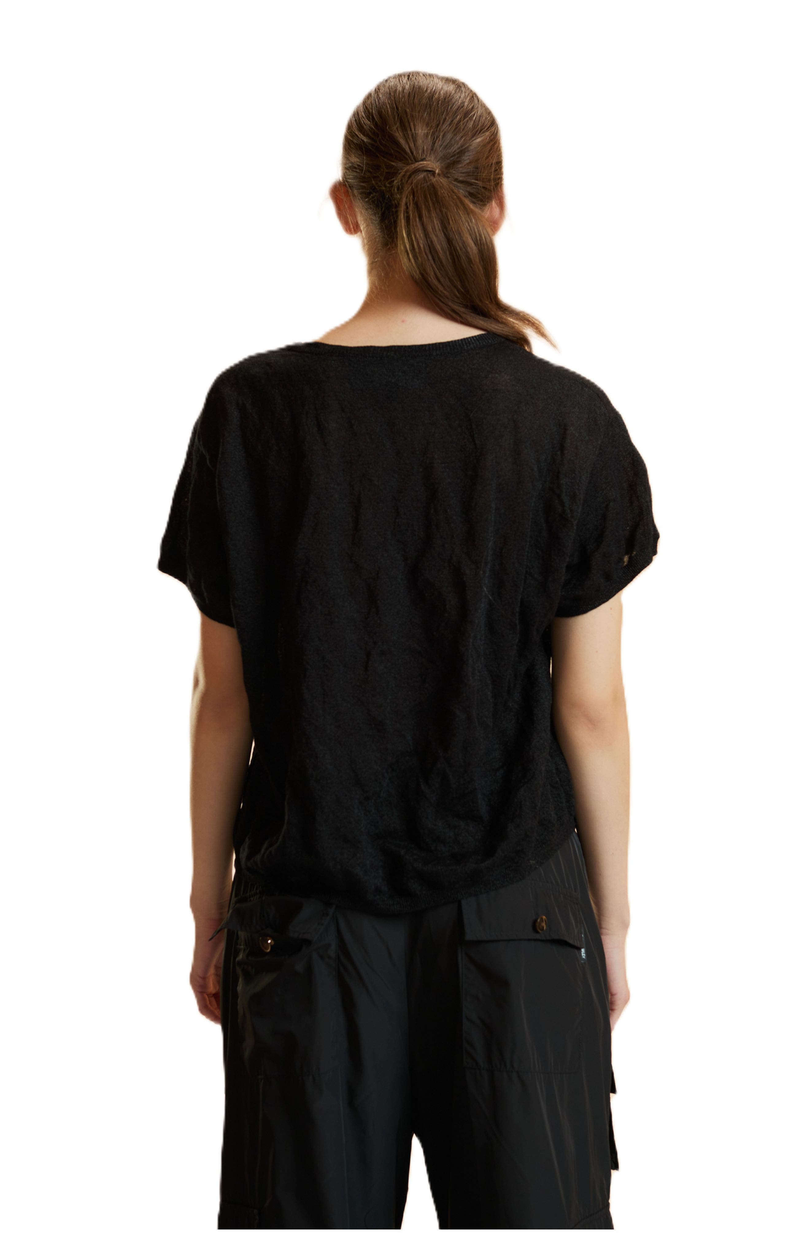 Crinkle Knit Short Sleeve Top - image 2